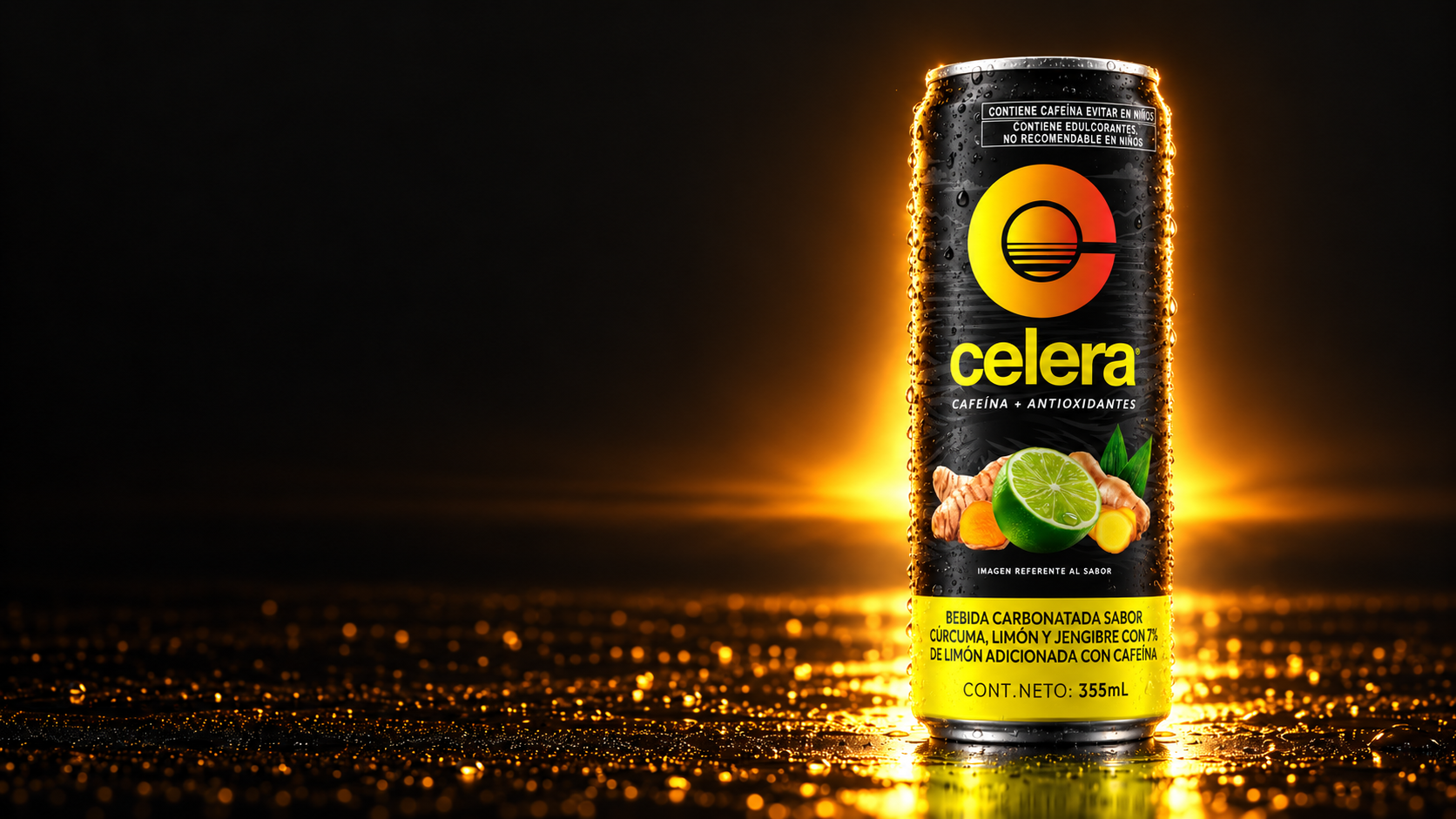 Celera sparkling turmeric ginger-lime energy drink