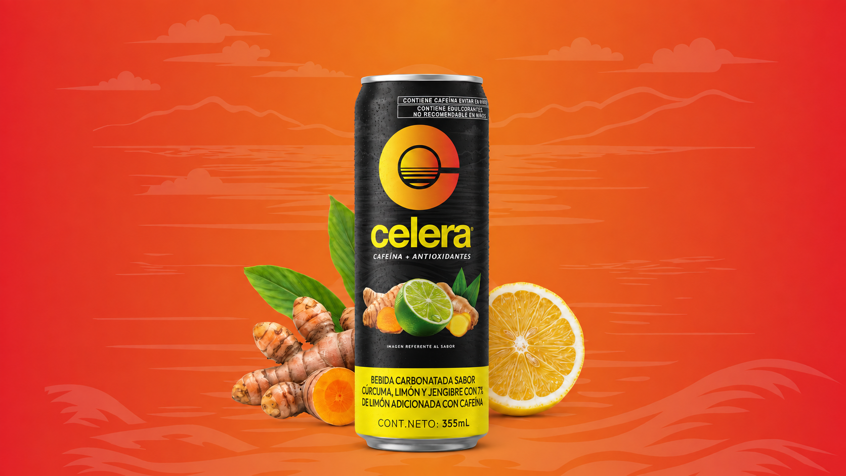 Celera sparkling turmeric ginger lime